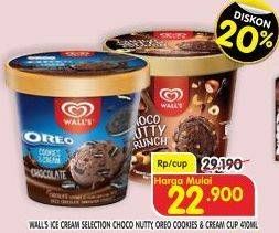 Promo Harga WALLS Selection Choco Nutty Crunch, Oreo Cookies Cream 410 ml - Superindo