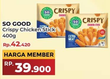 Promo Harga So Good Crispy Chicken Nugget Stick 400 gr - Yogya