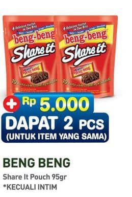 Promo Harga Beng-beng Share It per 10 pcs 9 gr - Hypermart