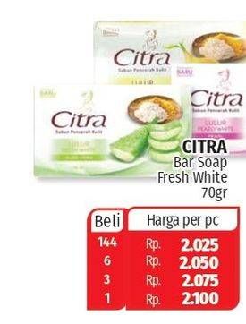 Promo Harga CITRA Bar Soap Lulur Fresh White Aloe Vera 70 gr - Lotte Grosir