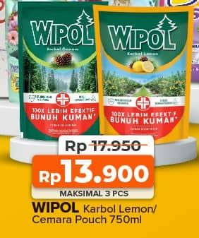 Promo Harga Wipol Karbol Wangi Lemon, Cemara 750 ml - Yogya