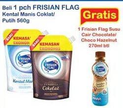 Promo Harga FRISIAN FLAG Susu Kental Manis Putih, Cokelat 560 gr - Indomaret