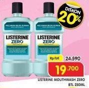 Promo Harga LISTERINE Mouthwash Antiseptic Zero 250 ml - Superindo