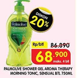 Promo Harga Palmolive Shower Gel Aroma Therapy Sensual, Aroma Therapy Morning Tonic 750 ml - Superindo