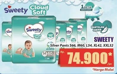 Promo Harga Sweety Silver Pants M60, S66, XL42, XXL32, L54 32 pcs - Hari Hari