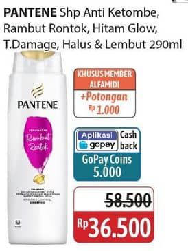 Promo Harga Pantene Shampoo Anti Dandruff, Hair Fall Control, Black Glow, Total Damage Care, Silky Smooth Care 290 ml - Alfamidi
