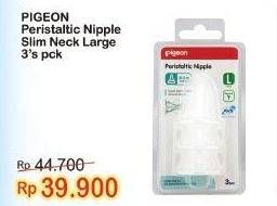 Promo Harga PIGEON Peristaltic Nipple Slim Neck L 3 pcs - Indomaret