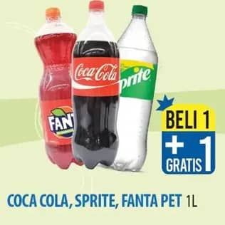 Promo Harga Coca Cola, Fanta, Sprite 1L  - Hypermart