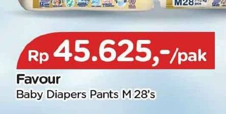 Promo Harga Favour Baby Diapers Premium Pants M28 28 pcs - TIP TOP