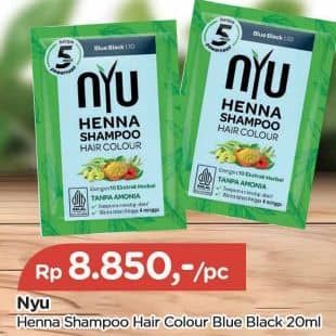 Promo Harga NYU Henna Shampoo Hair Colour Black 20 ml - TIP TOP