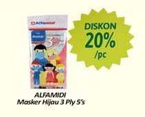 Promo Harga ALFAMIDI Masker Hijau 5 pcs - Alfamidi