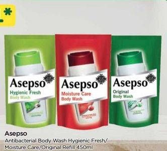 Promo Harga Asepso Body Wash Original, Hygienic Fresh, Moisture Care 450 ml - TIP TOP