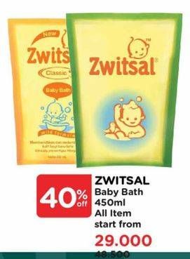 Promo Harga Zwitsal Natural Baby Bath All Variants 450 ml - Watsons