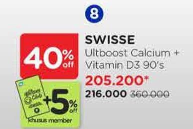 Promo Harga Swisse Ultiboost Calcium + Vit D 90 pcs - Watsons