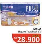 Promo Harga PASEO Kitchen Towel Elegant 3 roll - Alfamidi