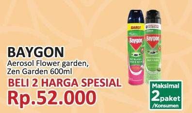 Promo Harga BAYGON Insektisida Spray Flower Garden, Zen Garden 600 ml - Yogya