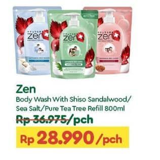 Promo Harga ZEN Anti Bacterial Body Wash Shiso Sandalwood, Shiso Sea Salt, Shiso Tea Tree 900 ml - TIP TOP