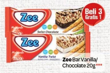 Promo Harga ZEE Cereal Bar Vanila, Chocolate 20 gr - Carrefour