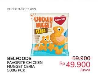 Promo Harga Belfoods Nugget Chicken Nugget Ceria 500 gr - Indomaret