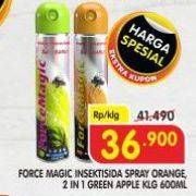 Promo Harga Force Magic Insektisida Spray Orange, Green Apple 600 ml - Superindo