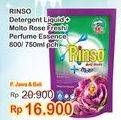 Promo Harga RINSO Liquid Detergent + Molto Purple Perfume Essence, + Molto Pink Rose Fresh 750 ml - Indomaret
