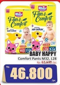 Promo Harga Baby Happy Baby Diapers Pants Fun & Comfort M32, L28 28 pcs - Hari Hari