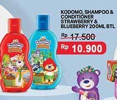 Promo Harga Kodomo Gel Shampoo & Conditioner Strawberry, Blueberry 200 ml - Indomaret