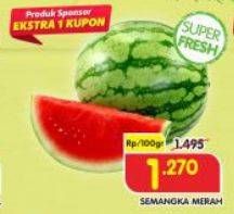 Promo Harga Semangka Merah per 100 gr - Superindo