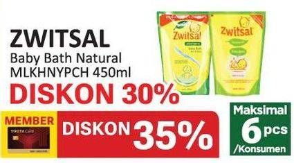Promo Harga Zwitsal Natural Baby Bath Milky With Rich Honey 450 ml - Yogya