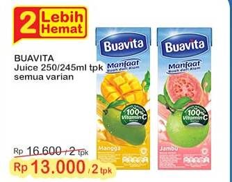 Promo Harga Buavita Fresh Juice All Variants 245 ml - Indomaret