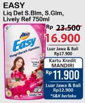 Promo Harga Attack Easy Detergent Liquid Sparkling Blooming, Sweet Glamour, Lively Energetic 750 ml - Alfamart