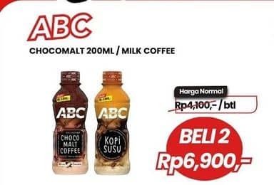 Promo Harga ABC Minuman Kopi Choco Malt Coffee, Milk Coffee 200 ml - Carrefour