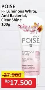 Promo Harga Poise Facial Foam Luminous White, Anti Acne, Anti Bacterial 100 gr - Alfamart