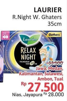 Promo Harga Laurier Relax Night Gathers 35cm 16 pcs - Alfamidi