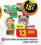 Promo Harga BAGUS Fresh Air Freshener Pandan, Luwak Coffee 10 gr - Superindo