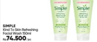 Promo Harga Simple Kind to Skin Facial Wash Refreshing 150 ml - Guardian
