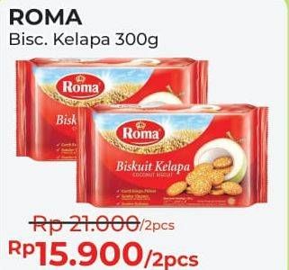 Promo Harga ROMA Biskuit Kelapa per 2 pouch 300 gr - Alfamart