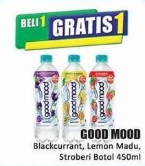 Promo Harga Good Mood Minuman Ekstrak Buah Stroberi, Lemon Madu, Blackcurrant 450 ml - Hari Hari