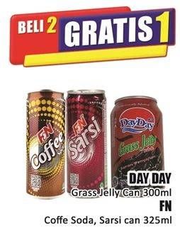 Promo Harga Day Day Grass Jelly Can 300ml / FN Coffe Soda, Sarsi 325 ml  - Hari Hari
