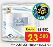 Favour Toilet Roll Tissue 400 sheet Diskon 30%, Harga Promo Rp23.500, Harga Normal Rp33.990