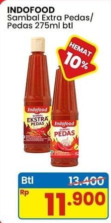 Promo Harga Indofood Sambal Ekstra Pedas, Pedas 275 ml - Indomaret