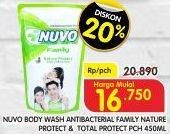 Promo Harga NUVO Body Wash Anti Bacterial, Nature Protect, Total Protect 450 ml - Superindo