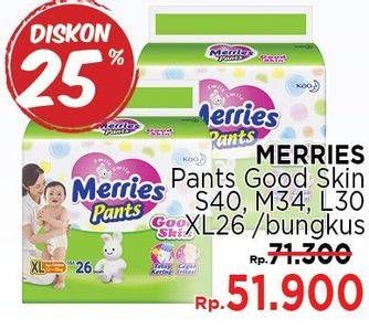 Promo Harga MERRIES Pants Good Skin S40, M34, L30, XL26  - LotteMart