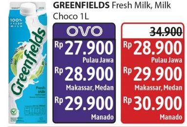 Promo Harga Greenfields Fresh Milk Choco Malt, Full Cream 1000 ml - Alfamidi
