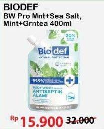Promo Harga Biodef Body Wash Mint + Sea Salt, Mint + Green Tea 400 ml - Alfamart