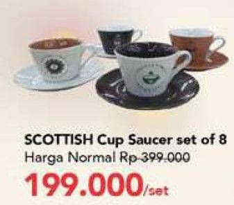 Promo Harga Scottish Cup Saucer Set of 8  - Carrefour