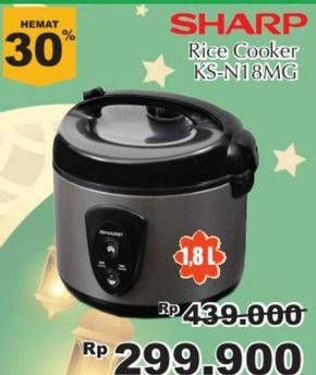 Promo Harga SHARP KS-N18MG | Rice Cooker 1.8ltr  - Giant