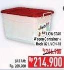 Promo Harga LION STAR Wagon Container + Roda VCH-18 82 ltr - Hypermart