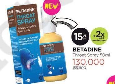 Promo Harga BETADINE Throat Spray 50 ml - Watsons