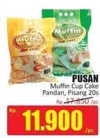 Promo Harga PUSAN Muffin Cup Cake Pandan, Pisang 20 pcs - Hari Hari